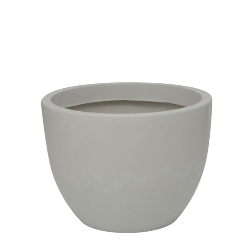 23.6" Wide Planter | Eco-Friendly Round Planter for Indoor or Outdoor Deck/Porch | Durable All-Weather Use Modern Pot for Trees, Flowers, Plants - Marbled White - color: Marbled White, size: 17.7" H x 23.6" W