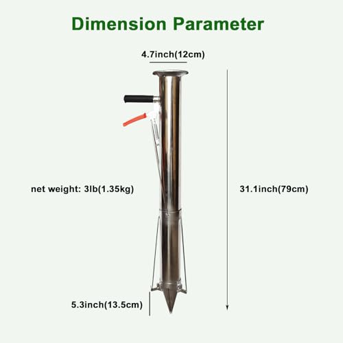 Seedling Transplanting Bulb Planter Tool Long Handle, Vegetable Young Plant Manual Plant Transplanter, Single Handle Stainless Steel Planting Garden Tools for Garden, Greenhouse