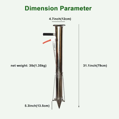 Seedling Transplanting Bulb Planter Tool Long Handle, Vegetable Young Plant Manual Plant Transplanter, Single Handle Stainless Steel Planting Garden Tools for Garden, Greenhouse
