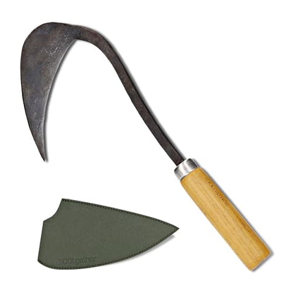 Original Homi Hand Hoe - Traditional Handmade Korean Garden Tool for Weeding Digging & Planting with Forged Steel & Chestnut and Acacia Wood Handle