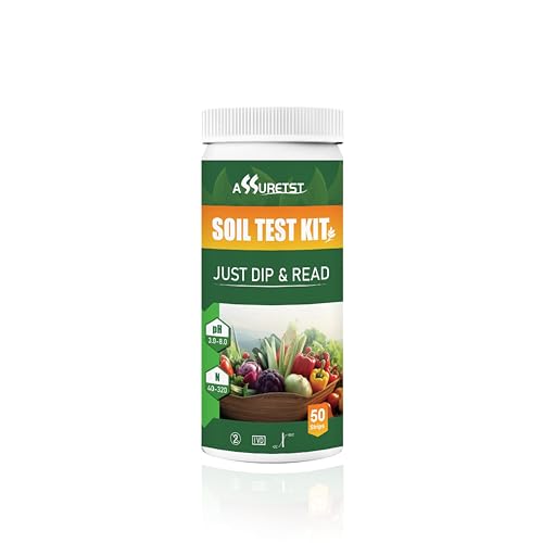 2‑in‑1 Soil pH and Nitrogen Test Strips, 50 Count, Home Garden Lawn Plant Soil Test Kit, Quick Reference Testing for Vegetables, Flowers, Farm & Backyard Gardening, Easy‑to‑Read Color Chart