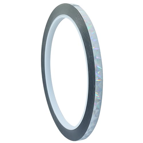 Jiozermi 0.22 Inch Holographic Reflective Tape, Silver, 55Yard - size: 0.22 Inch x 55 Yard