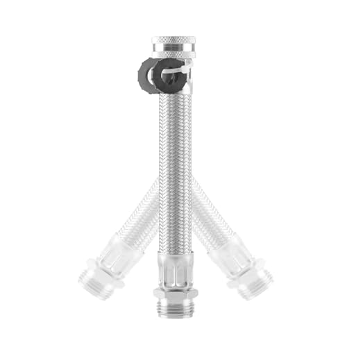Short Garden Hose Extension, Heavy-Duty Hose, Maximum Bend 45°, Stainless Steel Braided Water Hose Short Connector Lead Hose 7.5" - size: 7.5 Inch