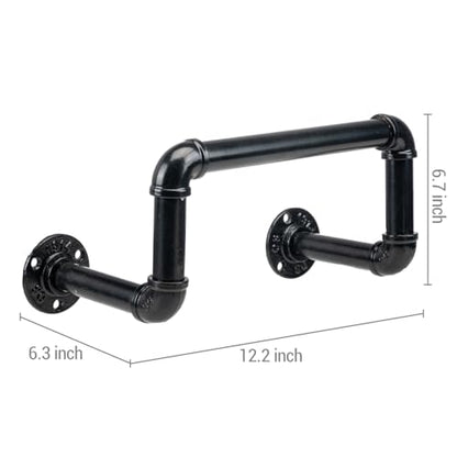 MyGift Wall Mounted Black Metal Garden Hose Holder with Pipe Design - color: Single Pipe