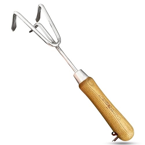 Garden Guru Eco Hand Cultivator Rake Tiller Tool- 100% Recycled Stainless Steel - Rust Resistant - FSC Certified Wood Ergonomic Handle - Great for Gardening Cultivating Weeding - 1 Case (40 Pcs) - size: 40 Pack