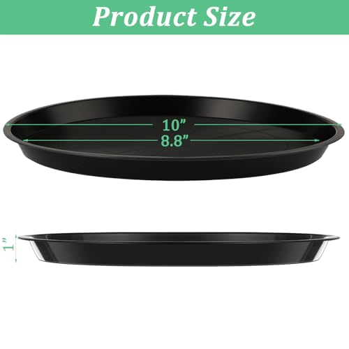 Eccliy 10 Packs 10 Inch Plastic Large Plant Saucers Heavy Duty Planter Trays Jumbo Flower Pot Saucers Plastic Water Trays for Indoors and Outdoors - size: 10 Inch
