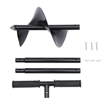 Manual Garden Hole Digging Drill Bit 7"x 33"Bit Hand Post Hole Digger with Non-Slip Handle Spiral Drill Planter for Flower, Tree, Seedlings, Deep Cultivating - style: 7"x 33"Bit
