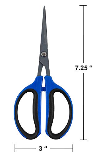 Happy Hydro Trimming Scissors - Straight Tip - 60mm Teflon Blades - Ergonomic Comfort Grip Handles