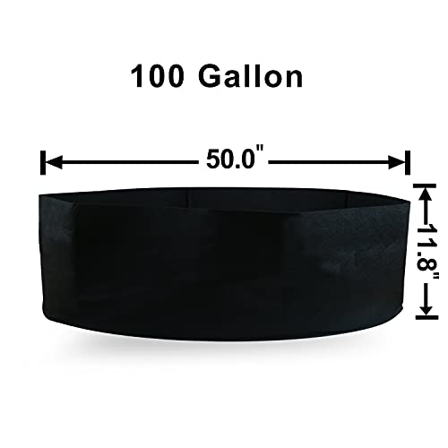 2-Pack 100 Gallon Large Non-Woven Grow Bags Reusable Thickened Durable Aeration Fabric Pot Black (100Gal_2Pcs) - color: 100gal_2pcs