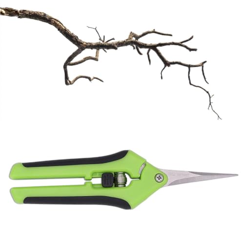 Stainless Steel Straight Precision Blades Spring Action Garden Tool with Ergonomic Comfort Grip for Flower Bonsai Plant Trimming & Maintenance