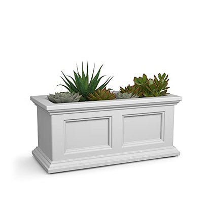 Mayne Fairfield 24in Self-Watering Rectangular Window Box Planter, White - color: White, size: 24in