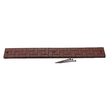 Rubberific Premium Rubber Angled Terracotta Landscape Edging - 4 ft. Long, 3.5 in. High 4 in. Deep - 4 Pack (Brown) - color: Brown