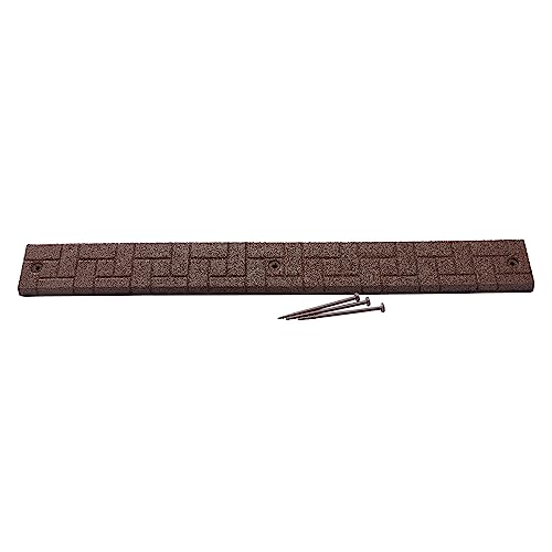 Rubberific Premium Rubber Angled Terracotta Landscape Edging - 4 ft. Long, 3.5 in. High 4 in. Deep - 4 Pack (Brown) - color: Brown