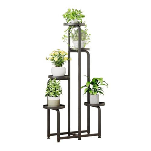 INGIORDAR Plant Stand Indoor Outdoor Corner Tall Plant Shelf 5 Tier Metal - color: Black, size: 5-Tier