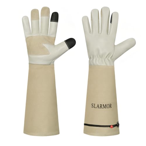 Gardening Gloves for Women Men, Long Thorn Proof Rose Pruning Glove - color: Apricot, size: Small (Pack of 1)