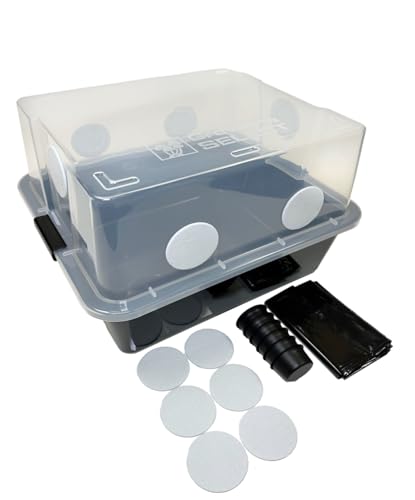 Myco Labs Grower's Select Mushroom 48Q Monotub Fruiting Chamber with Filter Disks and Liner - size: 48 Quart