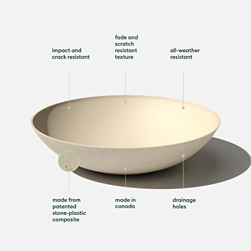 Veradek Mason Series Lane Bowl - Large Outdoor Bowl Planter - color: Sand, size: 8"H x 32"DIA