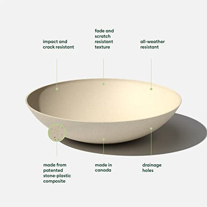 Veradek Mason Series Lane Bowl - Large Outdoor Bowl Planter - color: Sand, size: 8"H x 32"DIA