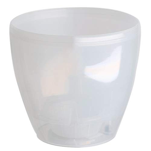 Gardenera 7.9" Deco Self Watering Pots for Indoor Plants in Transparent - Decorative Flower Pot with Water Level Indicator and Drainage Cartridge for All House Plants, Flowers, Herbs and Succulents - color: Transparent, size: 7.9 Inch
