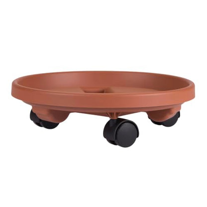 Bloem 14" Plastic Wheeled Plant Caddy, 100 lb Capacity, Terra Cotta, 2-Pack - color: Terra Cotta, size: 14" (Pack of 2)