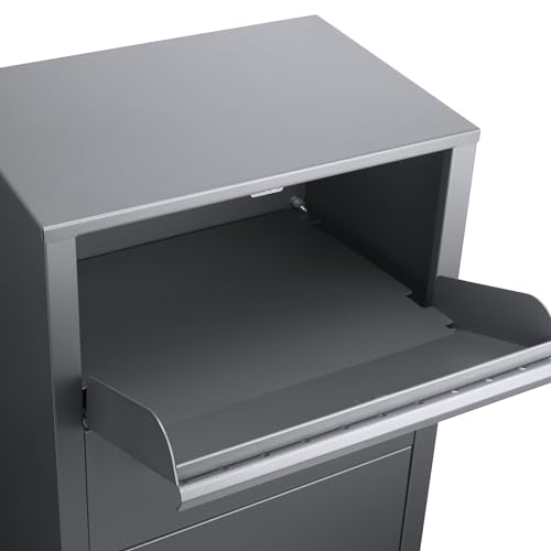 Gray Locking Parcel Drop Box for Porch, Storage Shed - color: Gray