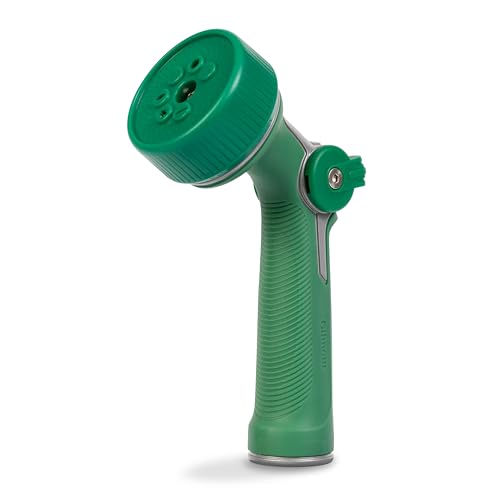 Gilmour Medium Duty Garden Hose Nozzle with 7 Adjustable Spray Patterns, Water Hose Nozzle for Watering Garden or Lawn, Green