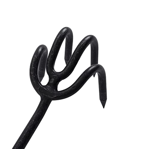 Barebones Cultivator - Weed Remover Tool - Garden Rake and Weeding Tool for Yard Work - Stainless Steel Cultivator for Raking Soil (Walnut/Black) - color: Walnut/Black, size: Cultivator