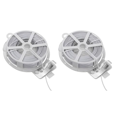HARFINGTON 2pcs Twist Tie with Cutter 164FT (50m) Garden Plant Ties Wire - color: White, size: 164FT