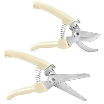 Premium garden shears, meperez pruning scissors gardening tools, pruners for flower, bushes, rose and fruit tree, use for florist, yard and orchard the plant clippers, sharp steel anvil snips
