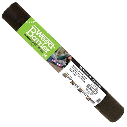 Rocky Mountain Goods Weed Barrier Fabric - Thick 15 Year Heavy Duty Black Weed Blocker Landscape Fabric for Garden, Flower Beds, Trees - Ground Cover - Under Rocks or Mulch (3' x 100') - size: 3' x 100'