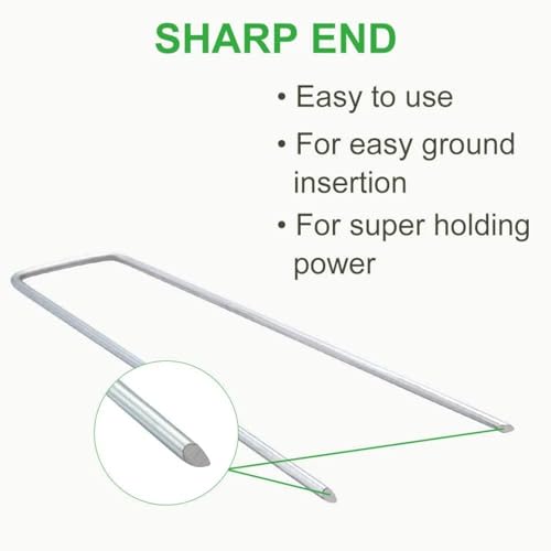 100 Pack Garden Stakes, U-Shaped Tent Stakes, Galvanized Landscape Staples, Ground Stakes, for Landscaping Securing Weed Barrier Fabric, Irrigation Tubing, Holding Fence, Tarpaulin - size: 100pcs