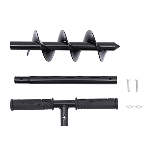 Manual Garden Hole Digging Drill Bit 4"x24" Hand Post Hole Digger with Non-Slip Handle Spiral Drill Planter for Flower, Tree, Seedlings, Deep Cultivating - style: 4"x24"Bit