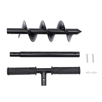 Manual Garden Hole Digging Drill Bit 4"x24" Hand Post Hole Digger with Non-Slip Handle Spiral Drill Planter for Flower, Tree, Seedlings, Deep Cultivating - style: 4"x24"Bit