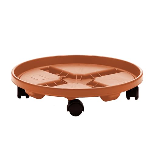 Bloem 16" Plastic Plant Caddy with Wheels, 150 lb Capacity, Terra Cotta - color: Terra Cotta, size: 16"