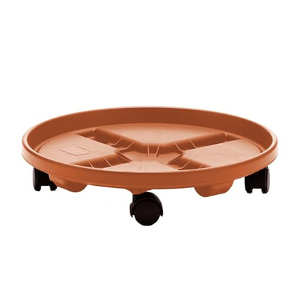 Bloem 16" Plastic Plant Caddy with Wheels, 150 lb Capacity, Terra Cotta - color: Terra Cotta, size: 16"