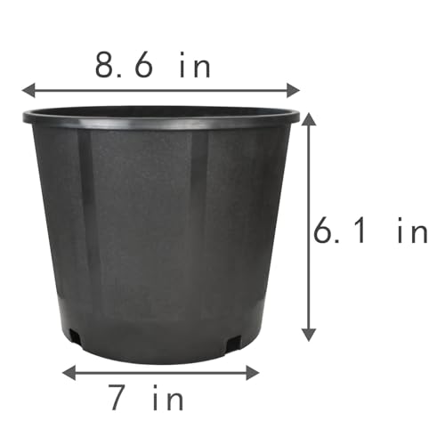 2 gallon Plant Nursery Pot 10-Pack 2 Gallon Short Plastic Garden Planter Pots Flower Seedling Injection Molded Container Seed Starting Pot Set for Indoor Outdoor Plants Seedlings Vegetables Black - size: Short 2 Gallon