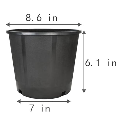 2 gallon Plant Nursery Pot 10-Pack 2 Gallon Short Plastic Garden Planter Pots Flower Seedling Injection Molded Container Seed Starting Pot Set for Indoor Outdoor Plants Seedlings Vegetables Black - size: Short 2 Gallon