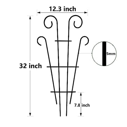 Thealyn 4 Pack 32 Inch Tall Metal Plant Trellis for Potted Plants - size: 32 inch