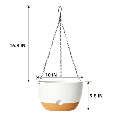 Hanging Planters, 3 Pack, Self-Watering, 10 Inch, White - color: White, size: 10 Inch