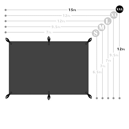12x15ft Black Tarp Heavy Duty Waterproof, Oxford Fabric Cover 20mil - size: 12x15ft