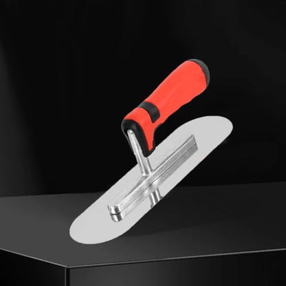 Concrete Tools Stainless Steel Pool Trowel, 14" x 4" Masonry Hand Tool with Soft Grip Handle, Lightweight, Plastering Trowel for Drywall Plastering Construction, Round End (Large:14"L x 4"W) - size: Large:14"L x 4"W