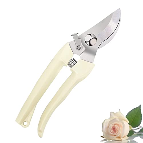 Leize Pruning Shears, Gardening Hand Pruner, Floral Shears, Strong Pruner for Flowers, Branches and Leaves (CreamA) - color: Creama