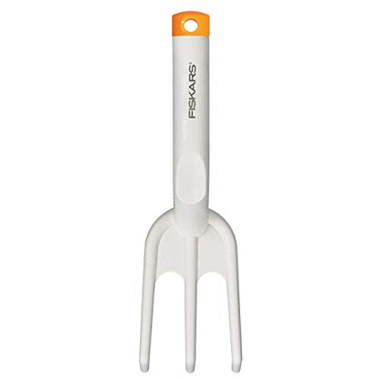 Fiskars Fork, White, Length: 26.3 cm, White/Orange, FiberComp Steel, Light, 1027034 - style: Fork