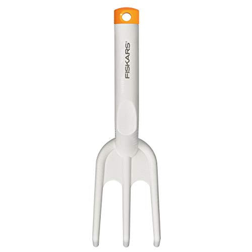 Fiskars Fork, White, Length: 26.3 cm, White/Orange, FiberComp Steel, Light, 1027034 - style: Fork