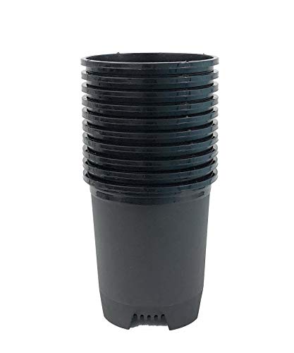 3 Gallon 10-Pack Nursery Pot Black Plastic Planters for Outdoor Indoor Plants Gardening Flower Pots Plant Pots with Drainage Holes - color: Black, size: 10-Pack 3 Gal