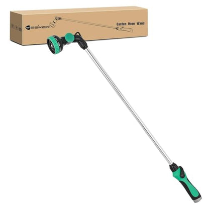 Yesker Watering Wand for Garden Hose, 35 Inch, 9 Spray Patterns, Adjustable Water Sprayer with Pivoting Head, Garden Hose Nozzle with Thumb Flow Control, Ideal for Water Hanging Baskets and Shrubs - size: 35 inches