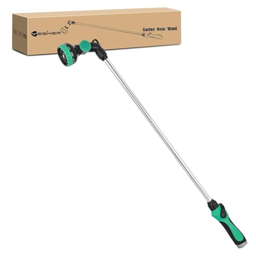 Yesker Watering Wand for Garden Hose, 35 Inch, 9 Spray Patterns, Adjustable Water Sprayer with Pivoting Head, Garden Hose Nozzle with Thumb Flow Control, Ideal for Water Hanging Baskets and Shrubs - size: 35 inches