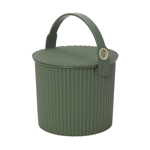 Hachiman Mini Bucket, 1.1 Gallon Heavy Duty Bucket with Lid & Handle - color: Garden Green, size: Mini