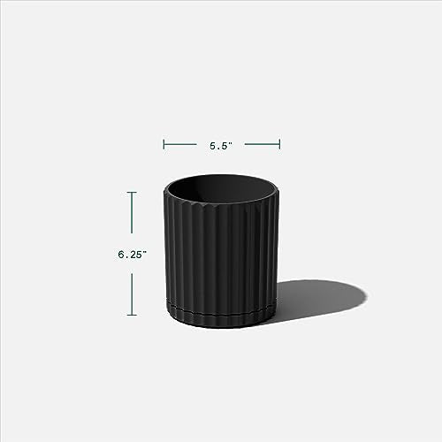 Veradek Demi Series Demi 6" Planter w/Tray - Black, 2 Pack - color: Black, size: 6 inch - 2 Pack
