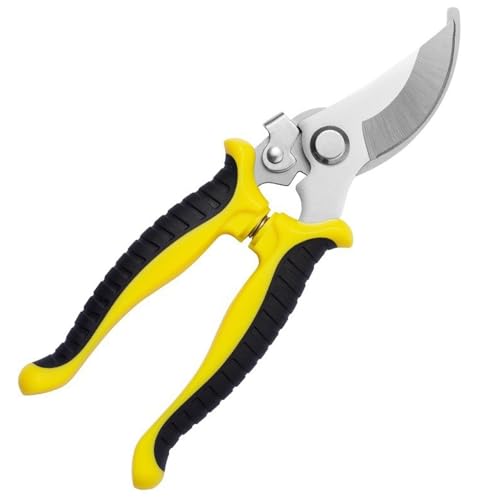 Pruning Shears for Gardening Stainless Steel Garden Hand Shears Heavy Duty Professional Bypass Pruner Hand Shears Yellow - color: Yellow